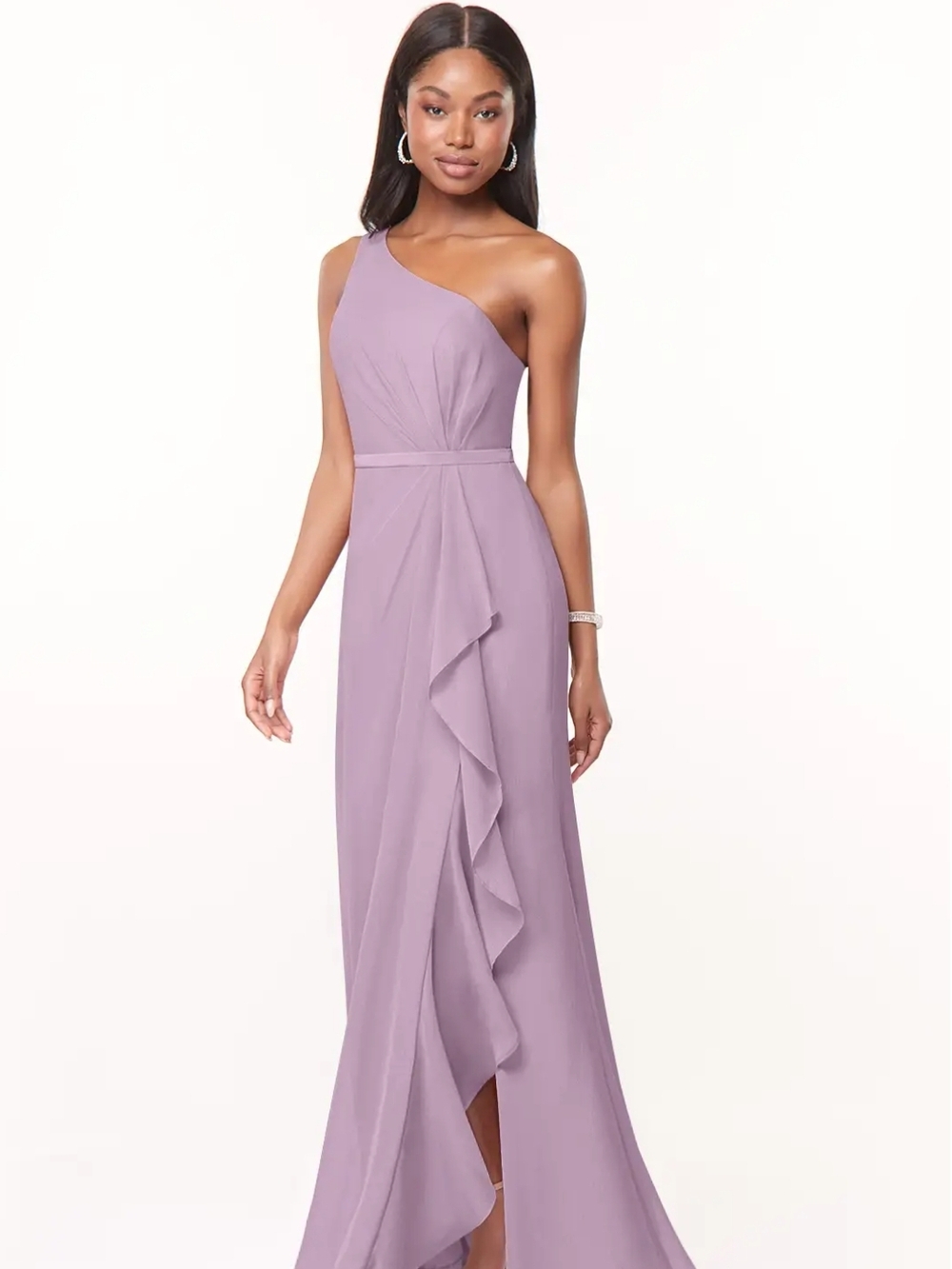 Azazie Liza
Wisteria Mermaid One Shoulder Chiffon Dress Size A8